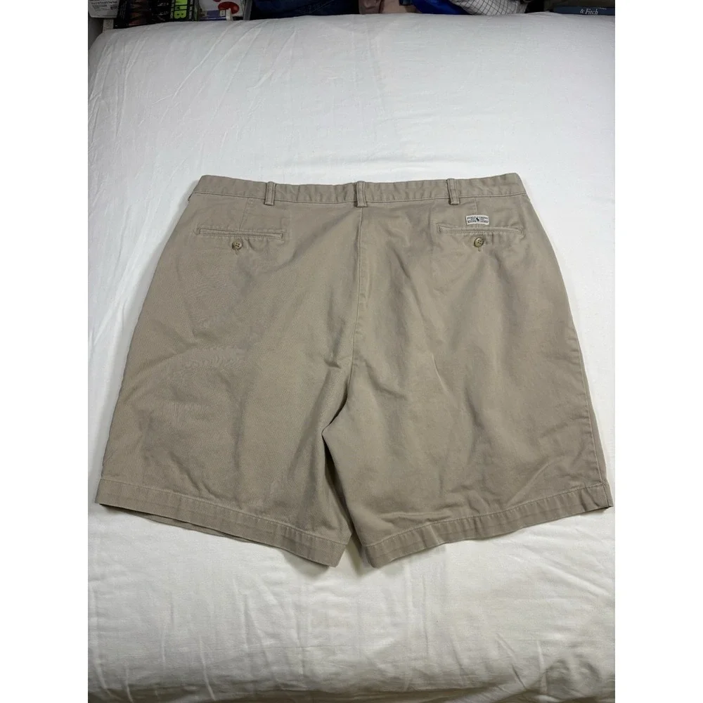 Polo Ralph Lauren Tyler Shorts Mens 42 Tan Khaki Pleated Chino Casual Pockets
